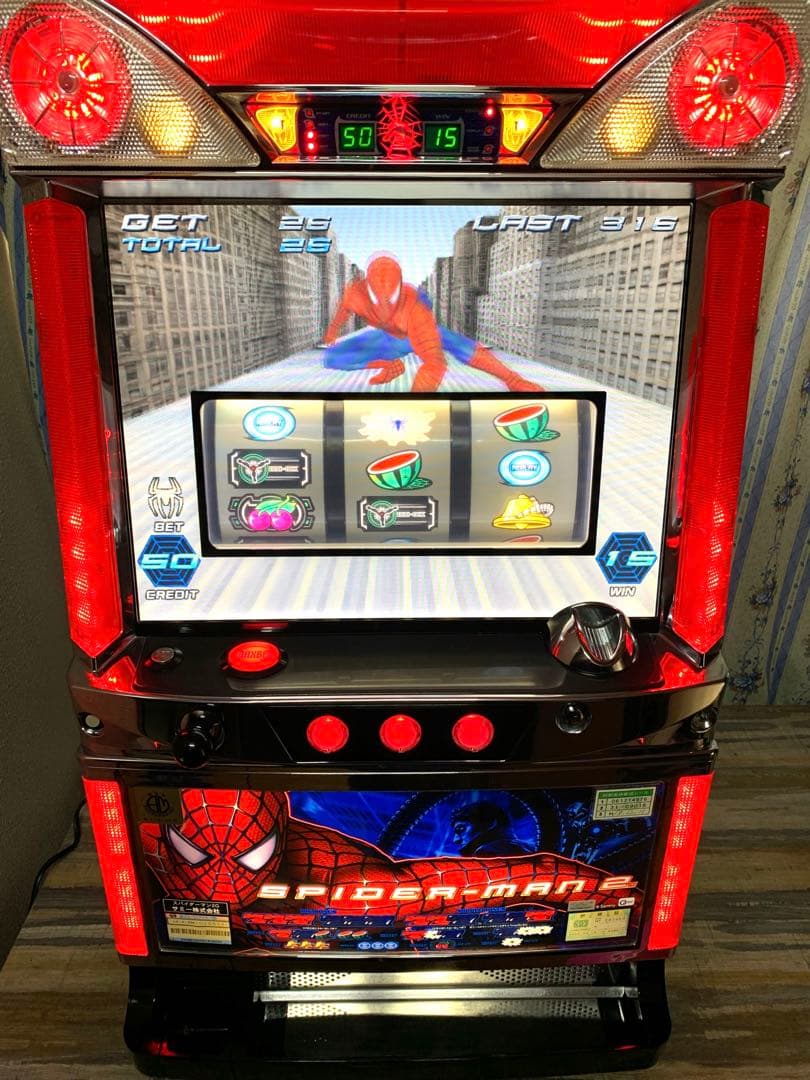 5号機 初代 スパイダーマン2 Sammy サミー コイン不要機 パチスロ実機