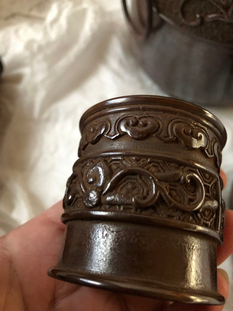 蠟型鋳銅 唐草文 皆具 須賀月真氏作 共箱入 - メルカリ