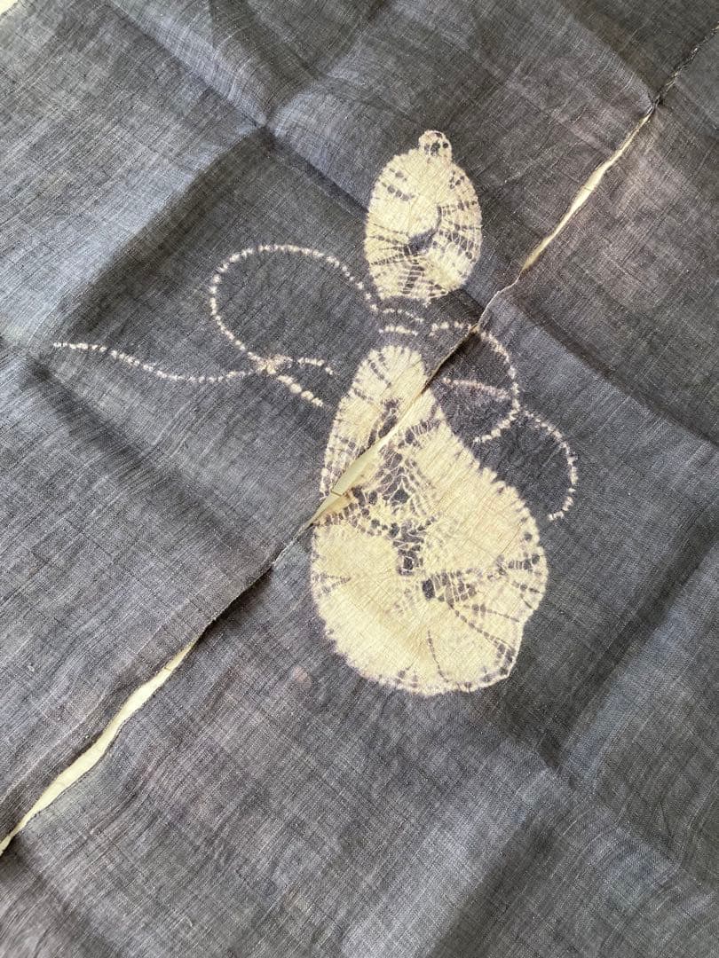 希少】 麻暖簾 手染め アンティーク 瓢箪 日本製 間仕切り 麻100