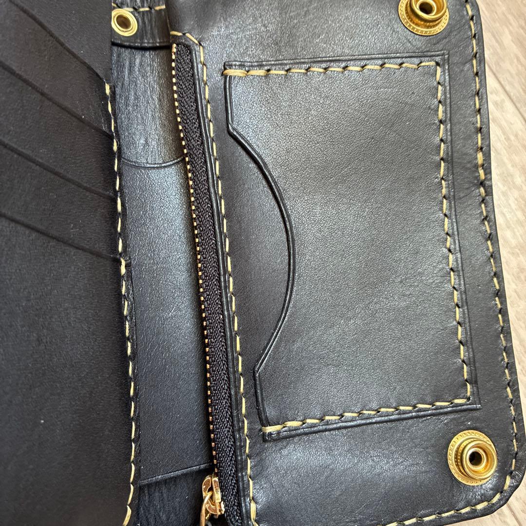 イタリアンレザー ミドルトラッカーウォレット 真鍮 タイプB - メルカリ