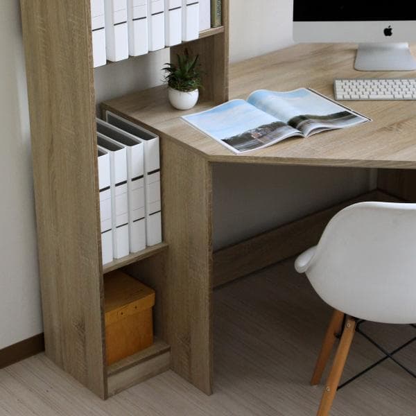 《新品・送料無料》パソコンデスク L型 コーナー デスク 机 オーク