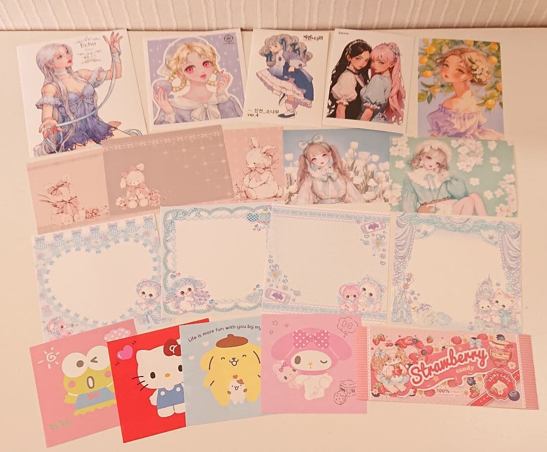 平袋 おすそ分け見開きファイル コラージュ素材シール 女の子くま