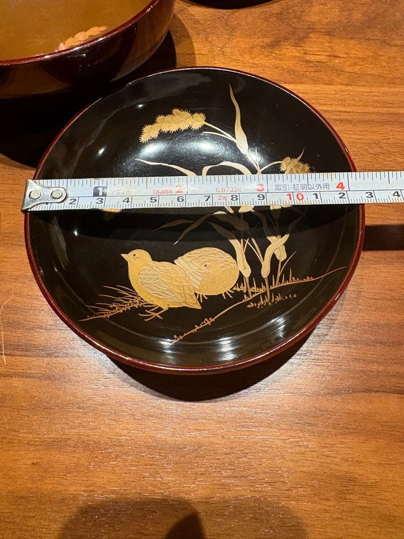 骨董品 明治末期〜大正初期 輪島塗 金蒔絵 漆器椀 煮物椀 5セット