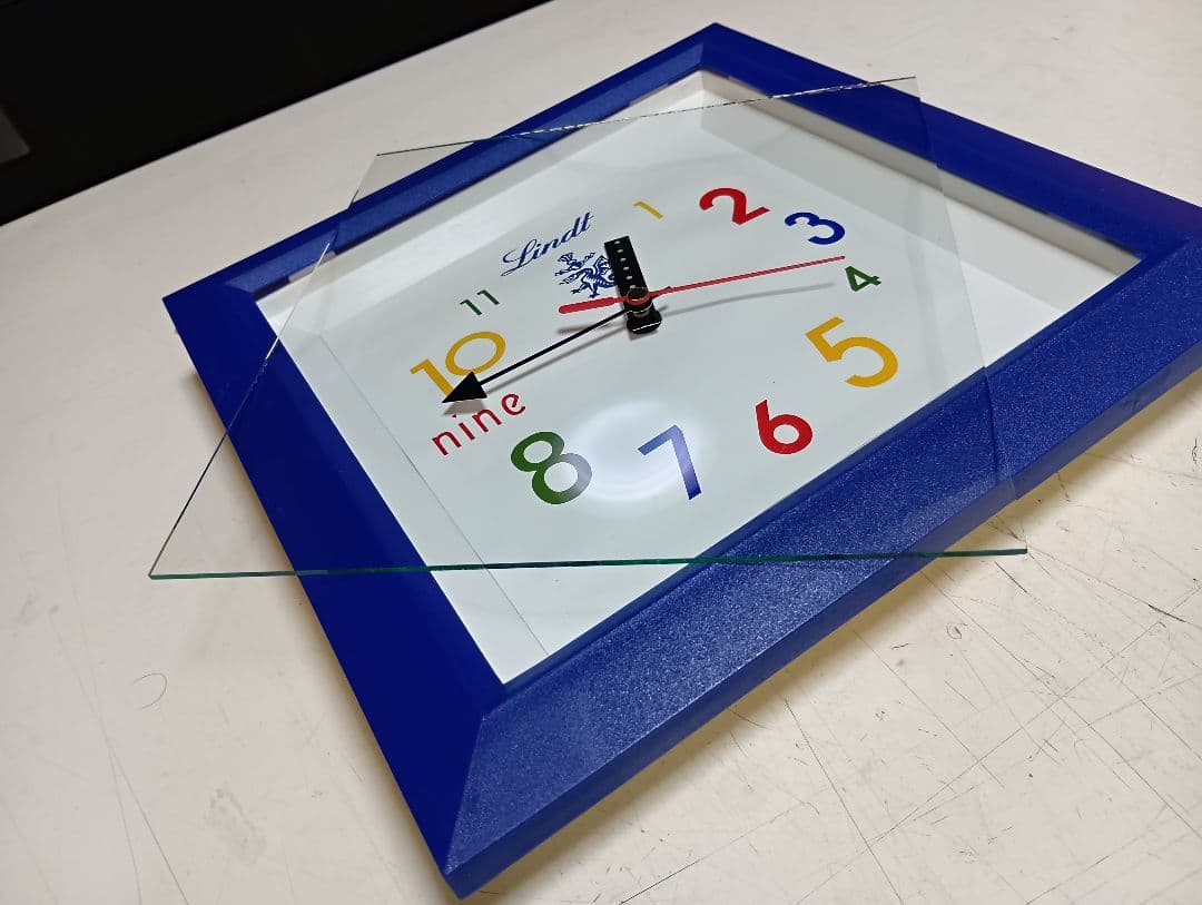 リンツ 非売品 ノベルティ ブルー ポストモダン ウォールクロック