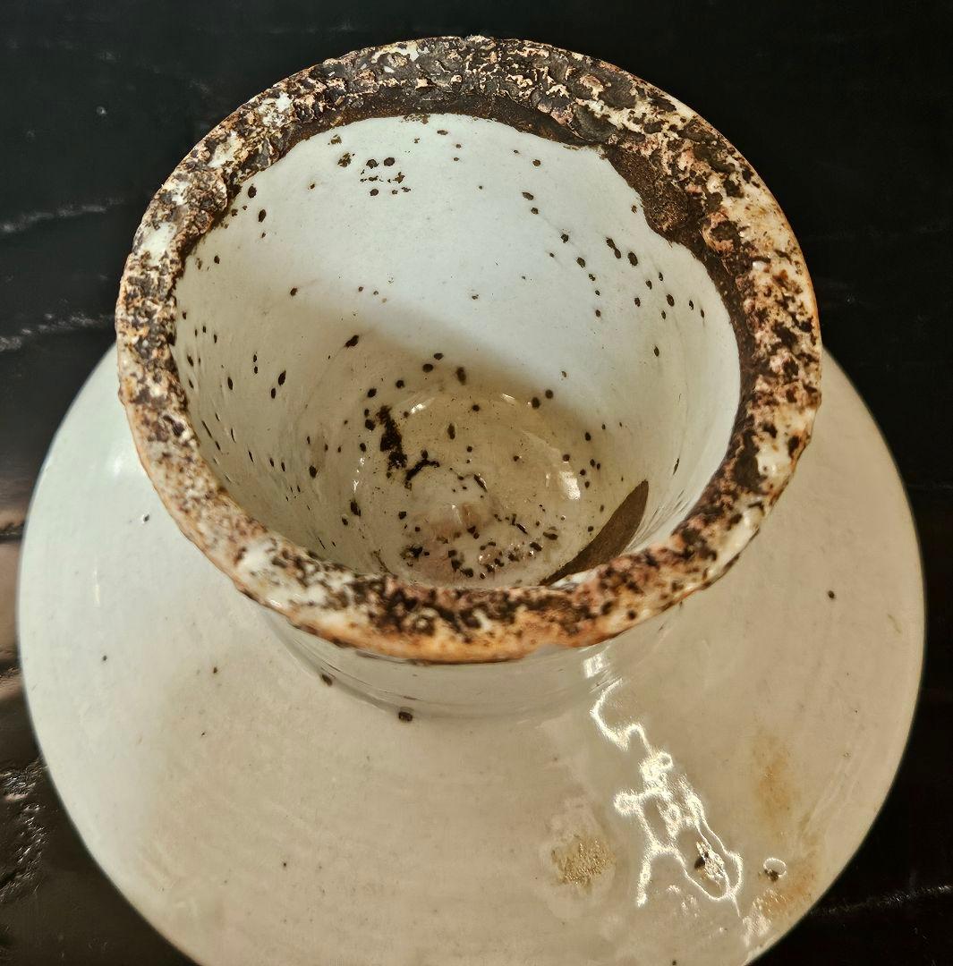 朝鮮 李朝 白磁台皿 祭祀 供物 陶磁器 仏像 台座 仏教美術 骨董 古美術