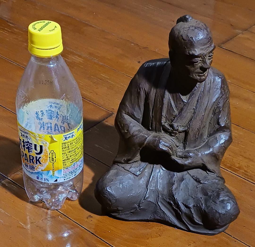 細井平洲銅像 高さ22cm 共箱付 片岡静観作 希少オブジェ