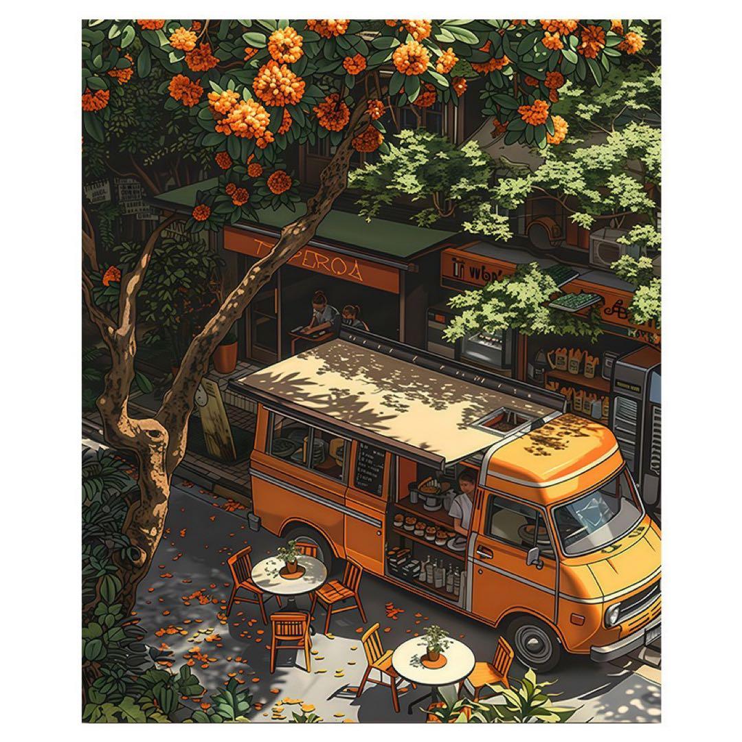 オレンジ色のカフェイラスト Mandarin orange 〛 おはようございます🌼 今日は、最近毎日のように