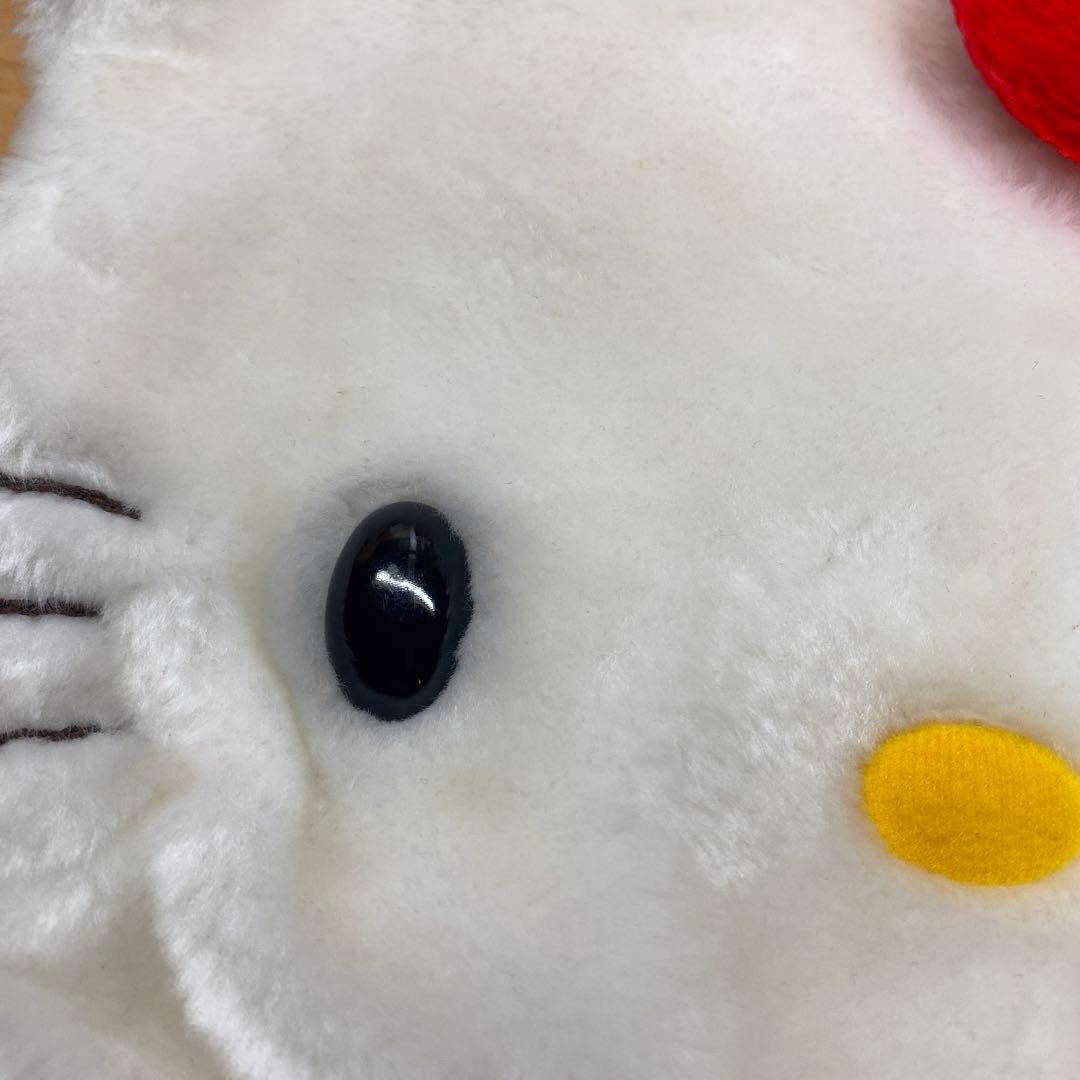美品☆ハローキティ フェイスバッグ ボア ふわふわ ぬいぐるみ 平成