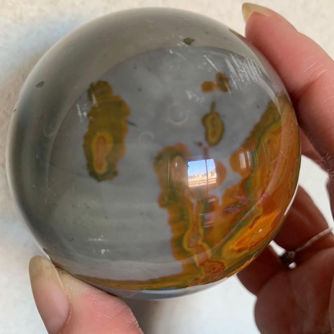 激レア！マダガスカル産オーシャンジャスパー大玉70.1mm まるで絵画の