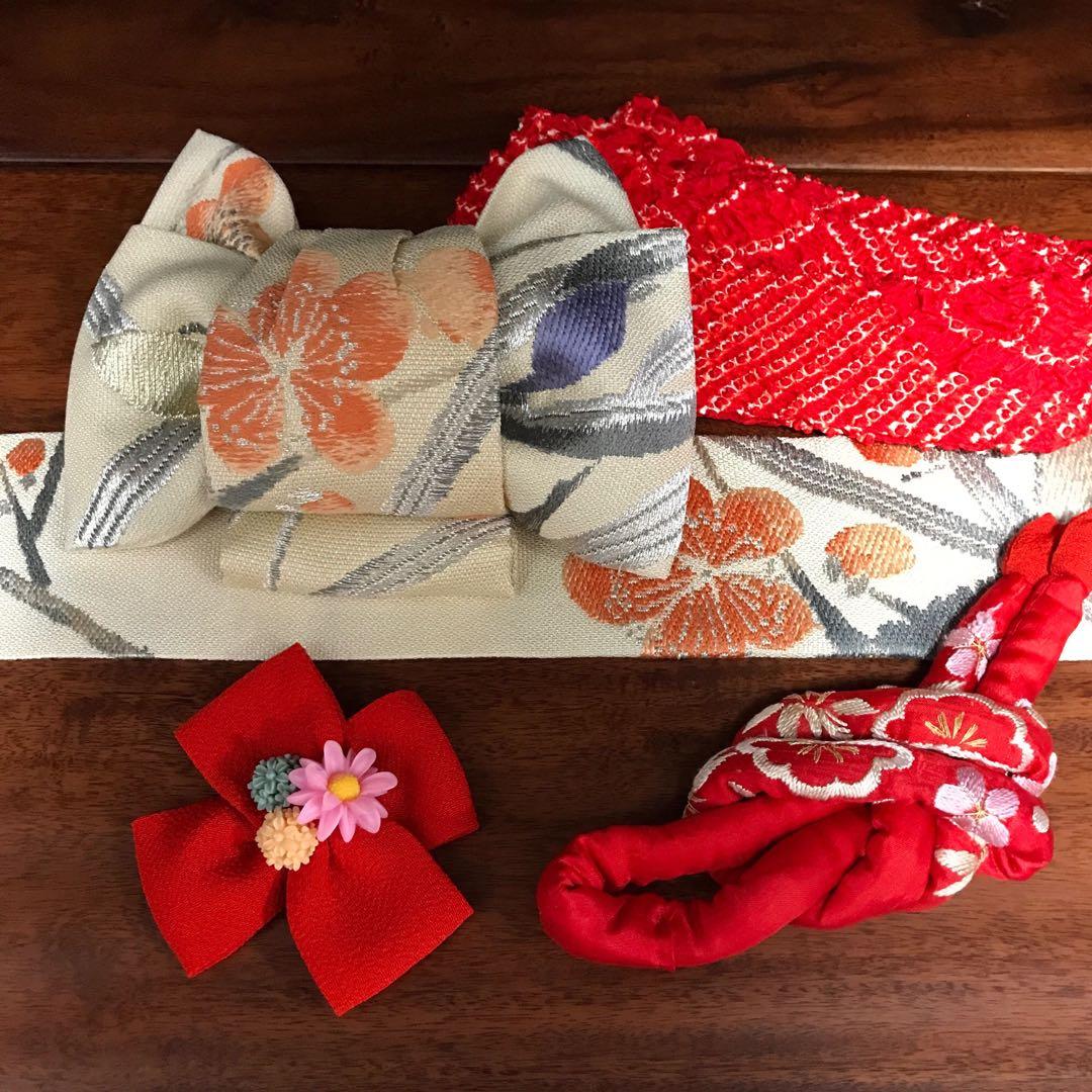 市松人形 12号 着物 セット アンティーク 縮緬 刺繍 帯 ＊ 大正 - メルカリ