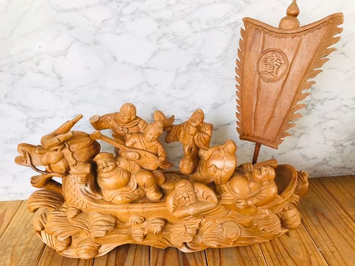 木彫り 七福神 船 置物 仏像 販売 龍祥-Ryusho- | 仏像や木彫り・縁起物などの販売・通販 / 桧