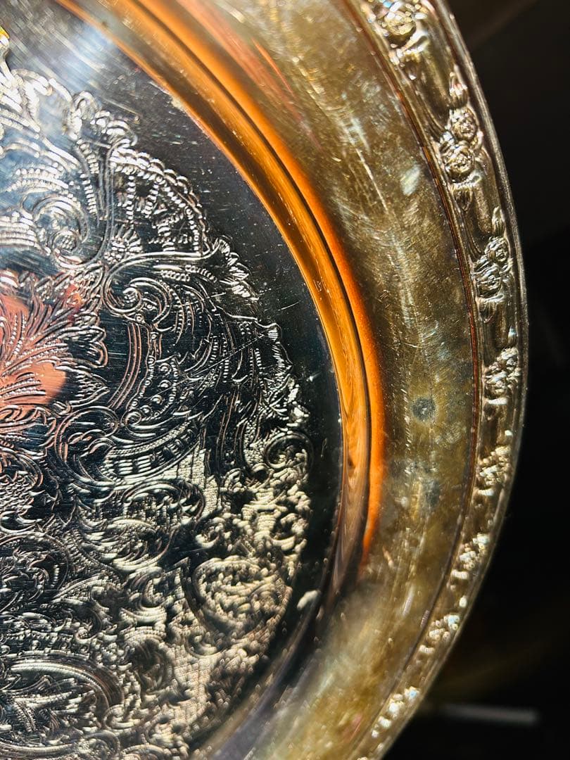 USAアンティーク】 シルバープレート 大皿 トレー トレンチ - メルカリ