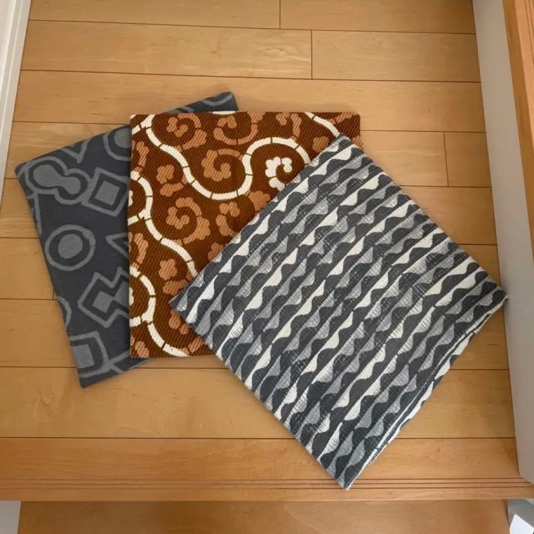 山内染色工房 型染め 椅子敷き 3枚セット 山内武志 チェアパッド 藍染 民藝 山内染色工房 型染め 椅子敷き 3枚セット 山内武志 チェアパッド 藍染 民