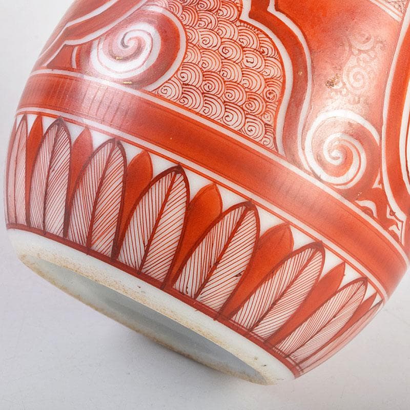 九谷焼 古九谷 赤絵 花鳥文 徳利 在銘 一對 時代箱付 V R9270 - 工芸品