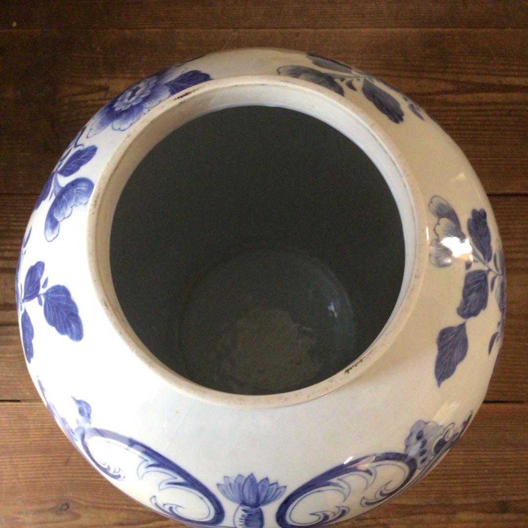 3582 オランダ デルフト陶器 BEGONIA 染付 和蘭 タバコ壷 送料無料