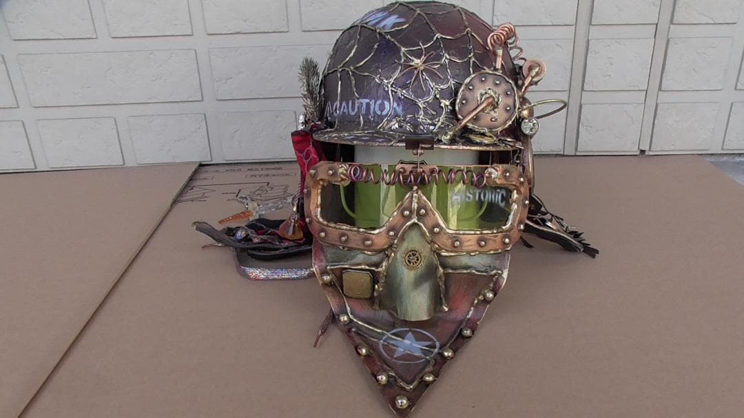 コルク半 ヘルメット スチームパンク アート仕様 マッドマックス