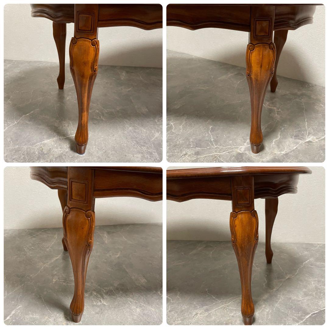 クラシカル 猫脚センターテーブル アンティークローテーブル オーバル