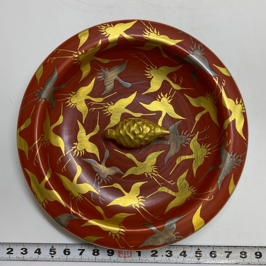 手塚祥堂（手塚央） 紅地千羽鶴文 水指 共箱 東キ7-1214① - メルカリ