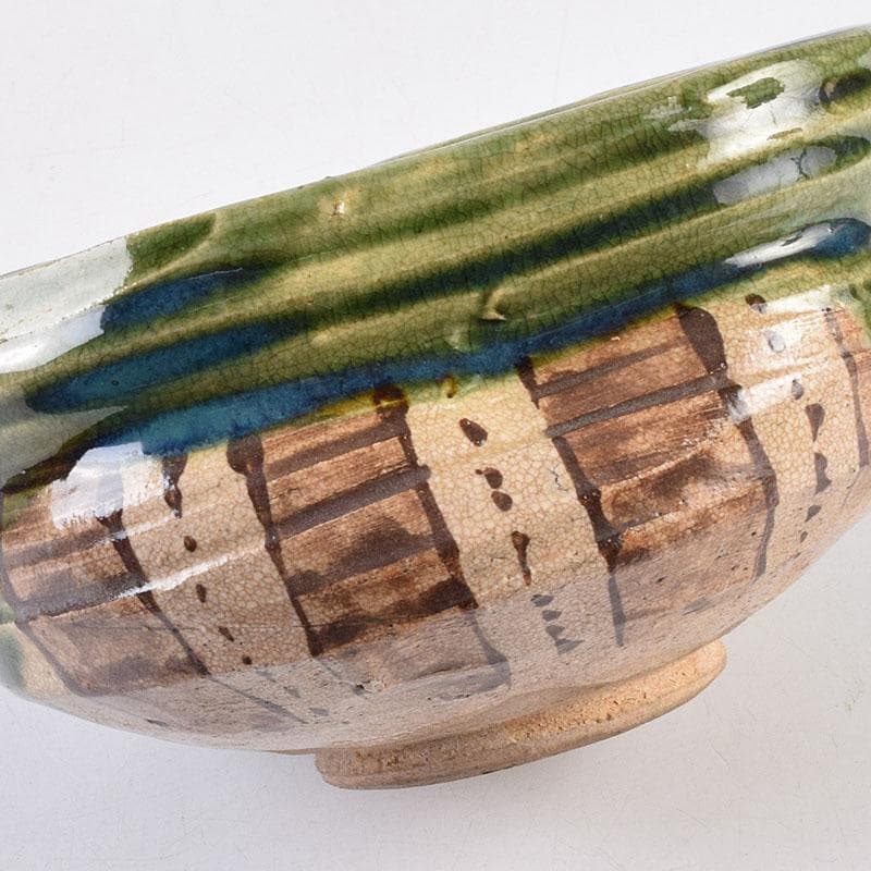 織部焼 古瀬戸窯 加藤作助作 手捻り茶碗 共箱 C R8994 - メルカリ