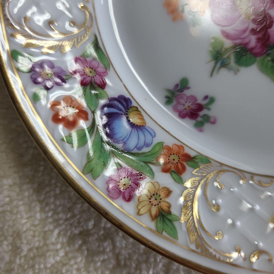 シューマンババリア ドレスデンフラワー アンティーク エンボス加工