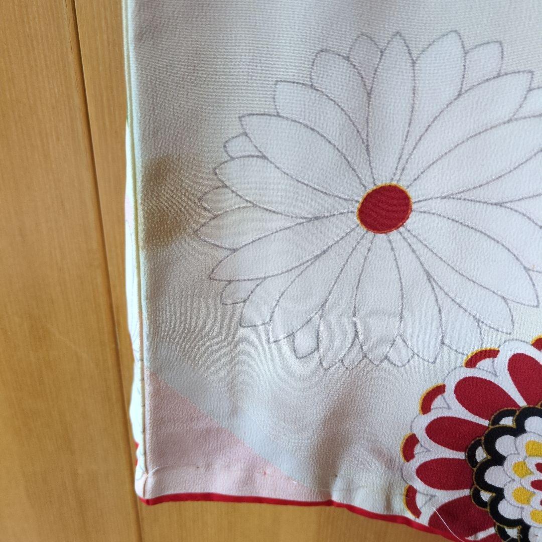 七五三3歳女の子アンティーク着物と正絹総絞り手縫いの被布と巾着