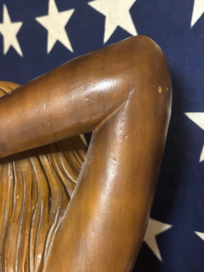 ビンテージ6070s頃等身大木彫りセクシーエロ女体レアは美人はプレイボーイ