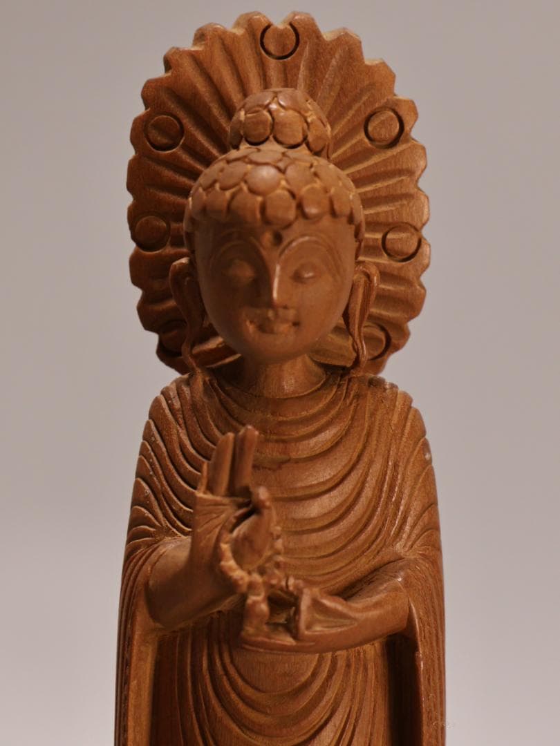 BK438 木彫 黄楊製 魚籃観音 木製 聖観音菩薩 阿弥陀如来 4対 - メルカリ