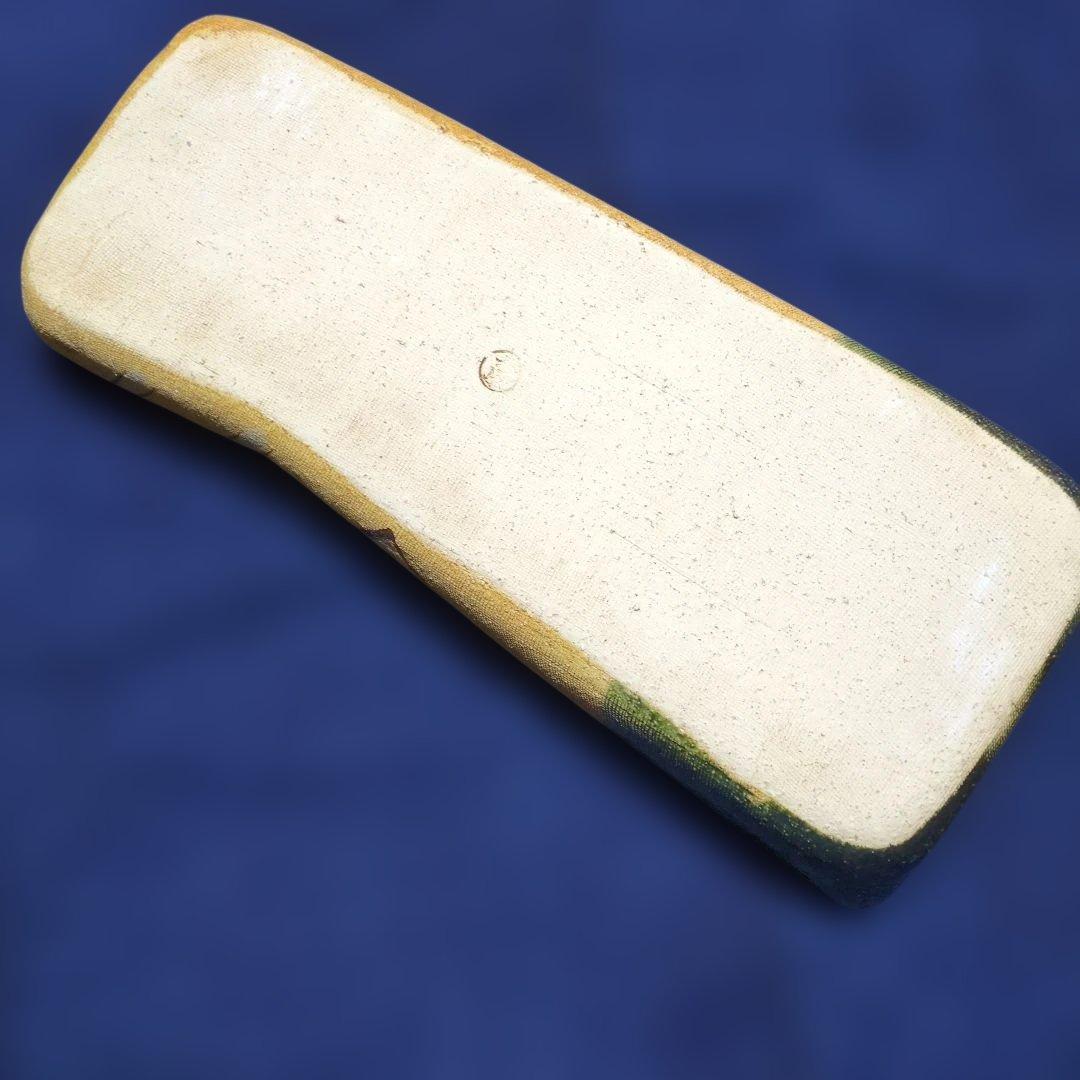 小原流生け花 古い織部焼 緑✕土色長型水盤 花器 - メルカリ