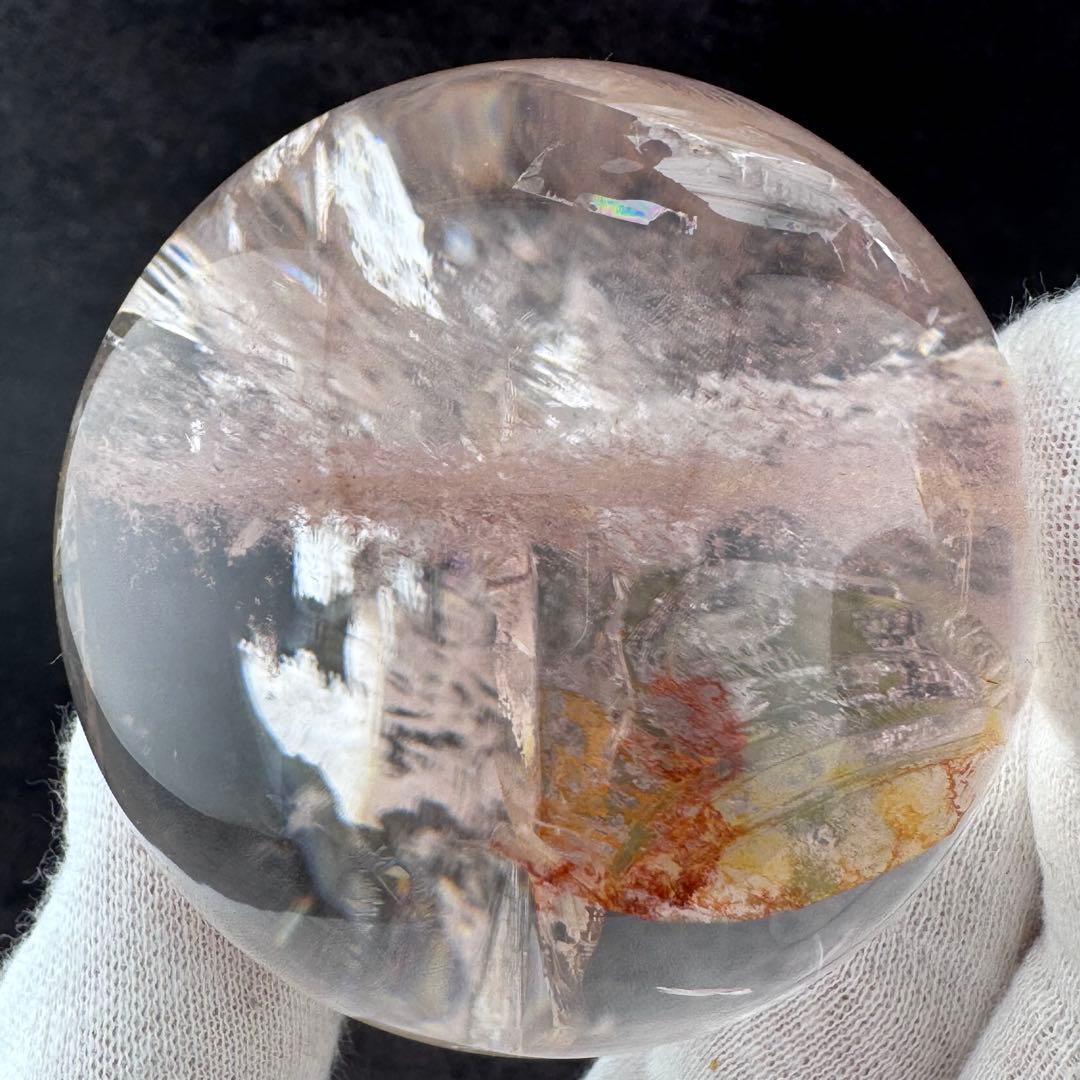 M-44ピンクアゼツライト丸玉 ピンク層状スフィア ピンククォーツ57.4mm