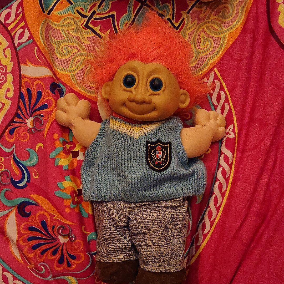 トロール人形 ヴィンテージ 夢が叶う 希少 特大 トーマス・ダム グッドラックトロール デンマークヴィンテージ 人形