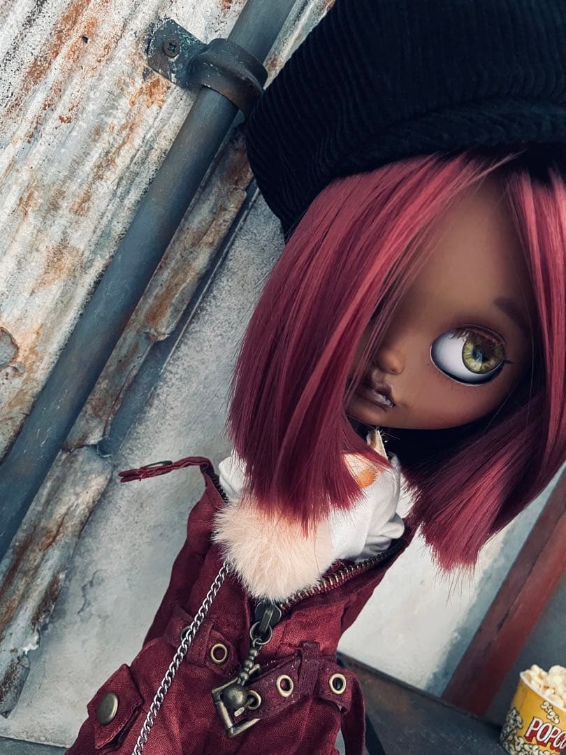 カスタム アイシードール スーパーブラック アウトフィット付属 フルセット アイシードール ブラック 褐色 おもちゃ 着せ替え 人形 カスタムドール