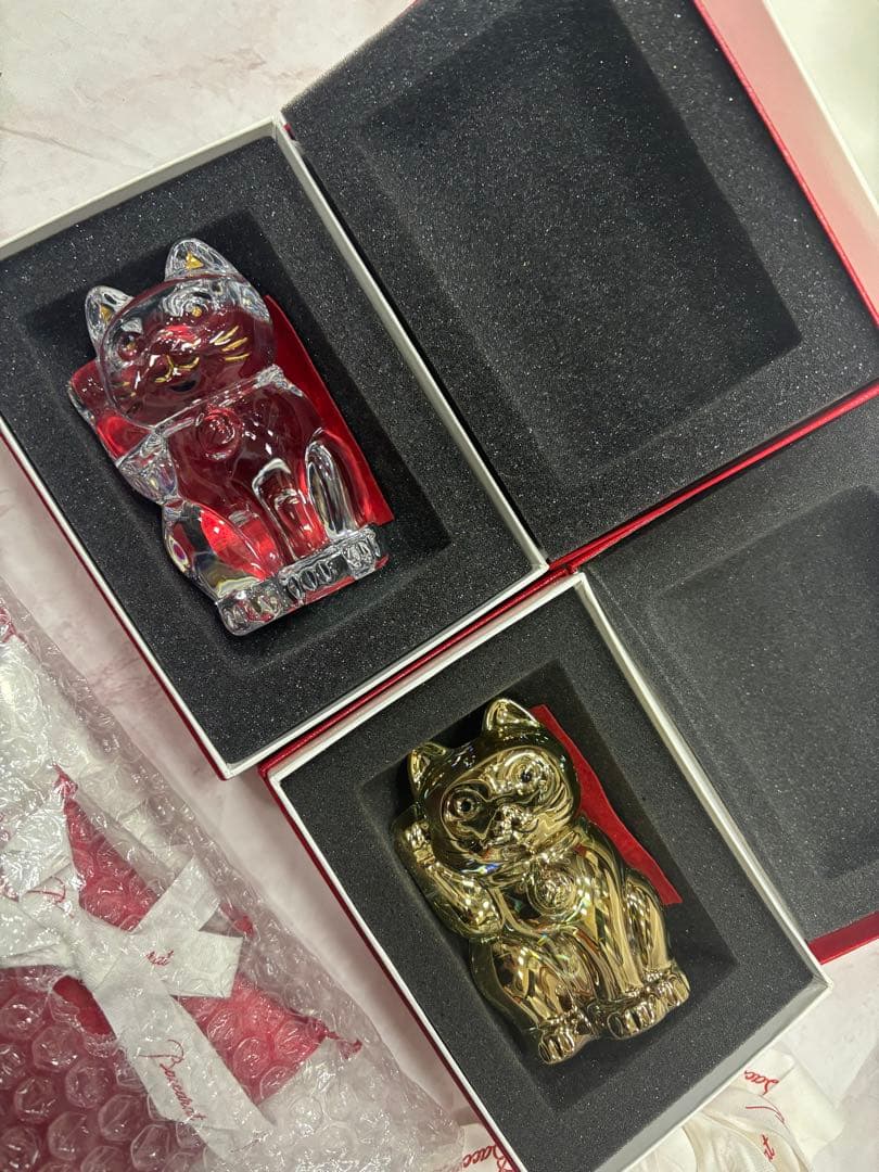 超レア　入手困難　バカラ猫　ゴールド　クリアフルセット 楽天市場】バカラ クリスタル 招き猫 Sサイズ ラッキー キャット