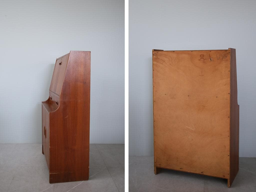 英国アンティークチーク古木ライティングビューロー/木製デスク/勉強机