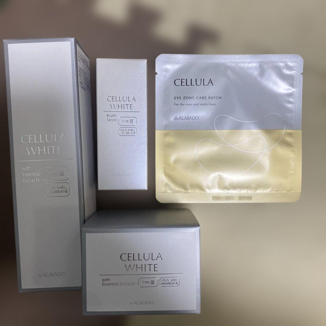 即日配送　新品　チェルラーホワイト　4点　化粧水　クリーム　美容液　マスク 松雪泰子さん・栗山千明さん出演CM｜卵殻膜×シミ対策のチェルラー