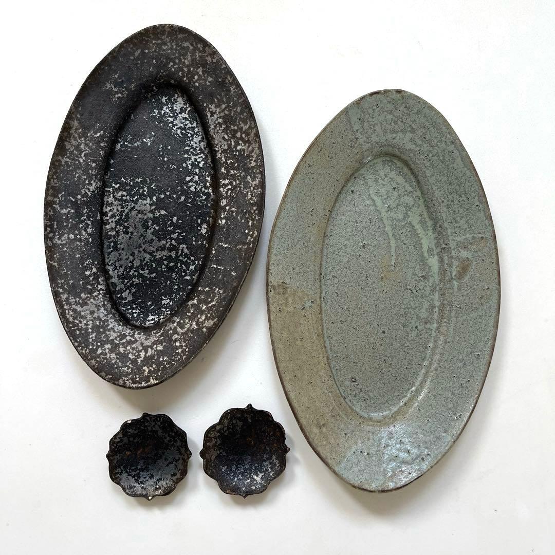 ★陶芸家・希少★オーバル皿と箸置きのセット 波佐見焼の箸・銘々皿・箸置きセット hitoishi 石丸陶芸 | - 京都匙亀