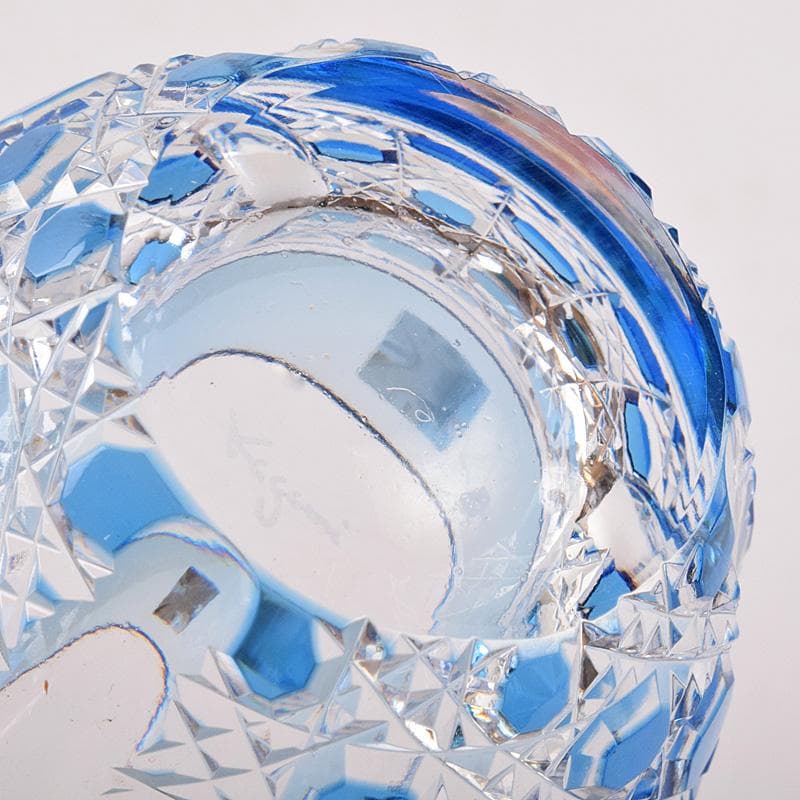 江戸切子 各務クリスタル 八角篭目 懐石杯 共箱 2点まとめて M R8984