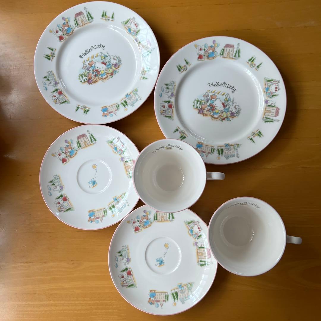 レア品　ハローキティ × NIKKO 食器セット 陶器 6点 サンリオ - サンリオ ハローキティ NIKKO ティーポット カップ