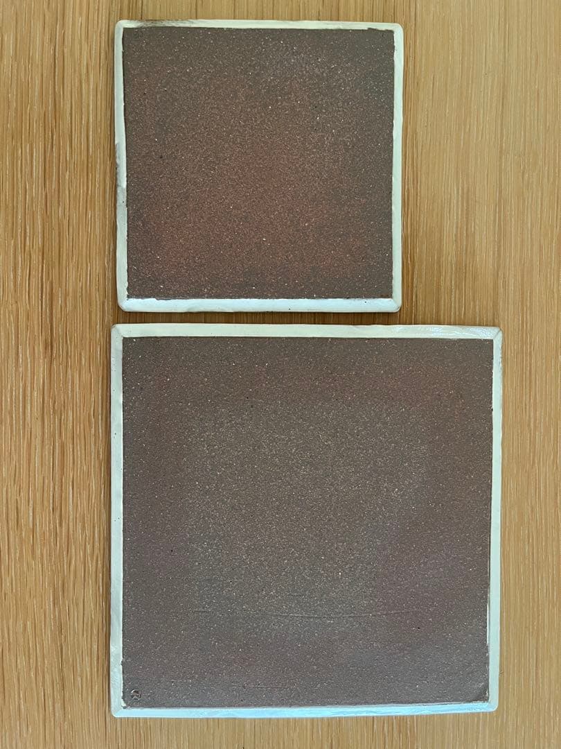 桑原哲夫　四角皿　大小2枚セット