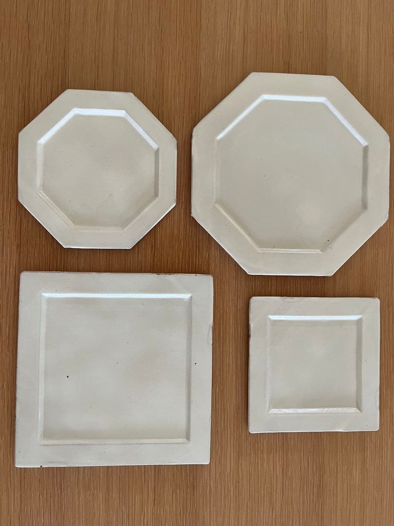 桑原哲夫　四角皿　大小2枚セット