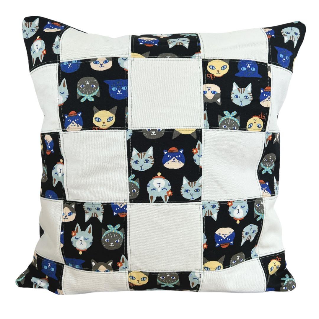 リメイク ハンドメイド クッションカバー セット 3枚 パッチワーク