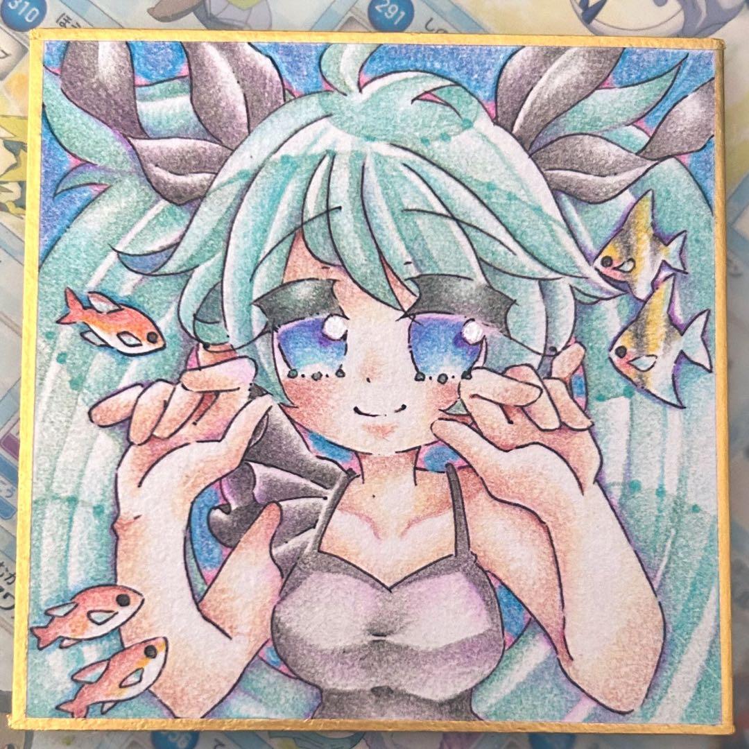 手描きイラスト 水彩原画 ショートヘアの女の子306の通販