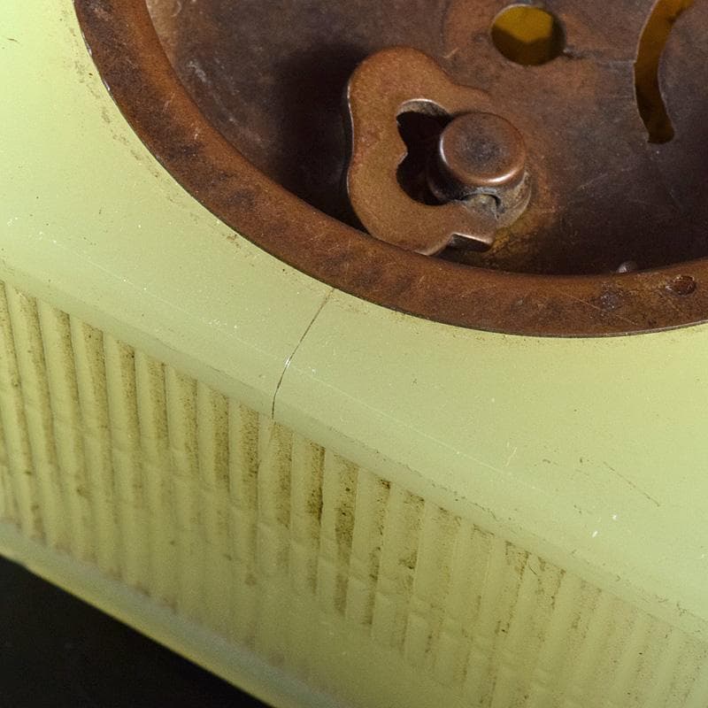 アンティーク 精工舎 ウランガラス 手巻き置時計 ジャンク品 V R7735