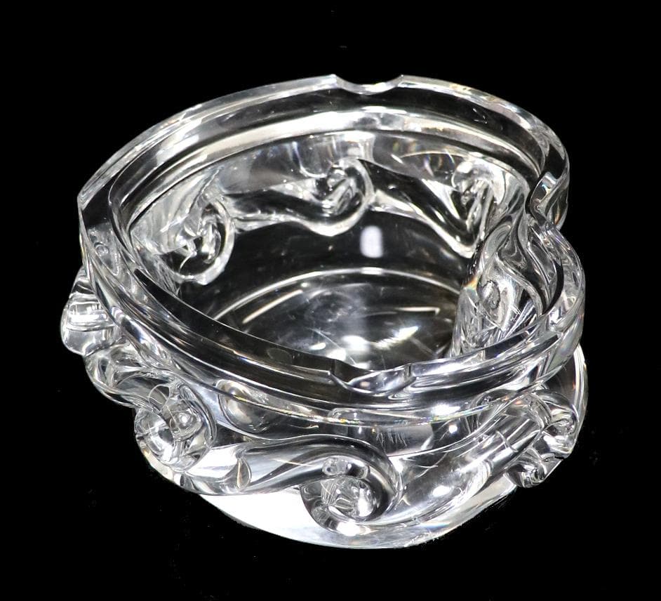 オールド・バカラ レアモデル 大型灰皿 1.3kg アプリカッション 雲小物入れ