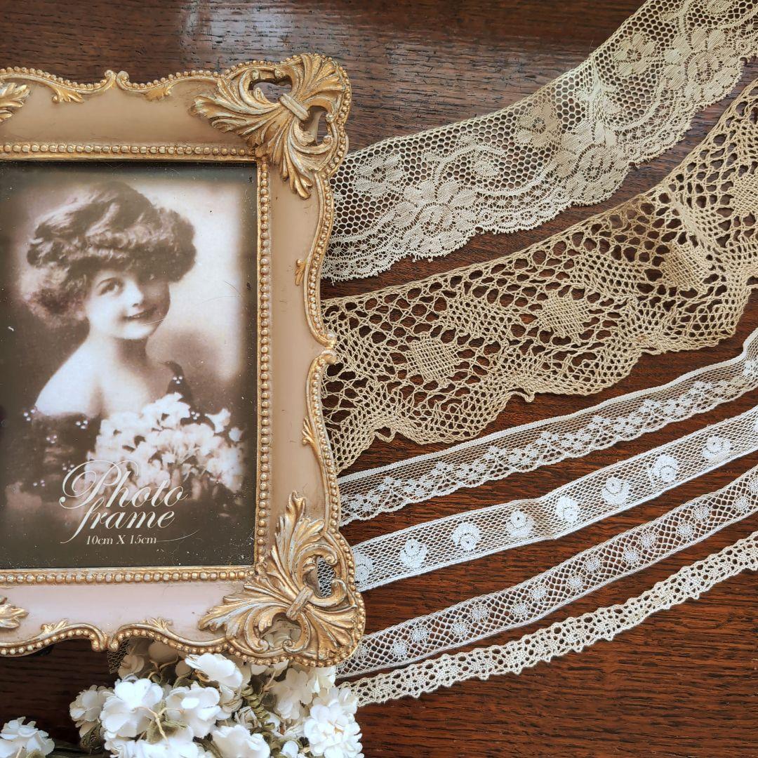 合計長さ約262 フランスアンティークレース フランス編みレース - メルカリ