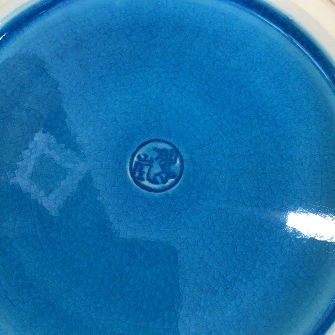 S6 水指 『中村翠嵐造』『浅黄交趾』『間取松竹梅文』 共箱 茶道具