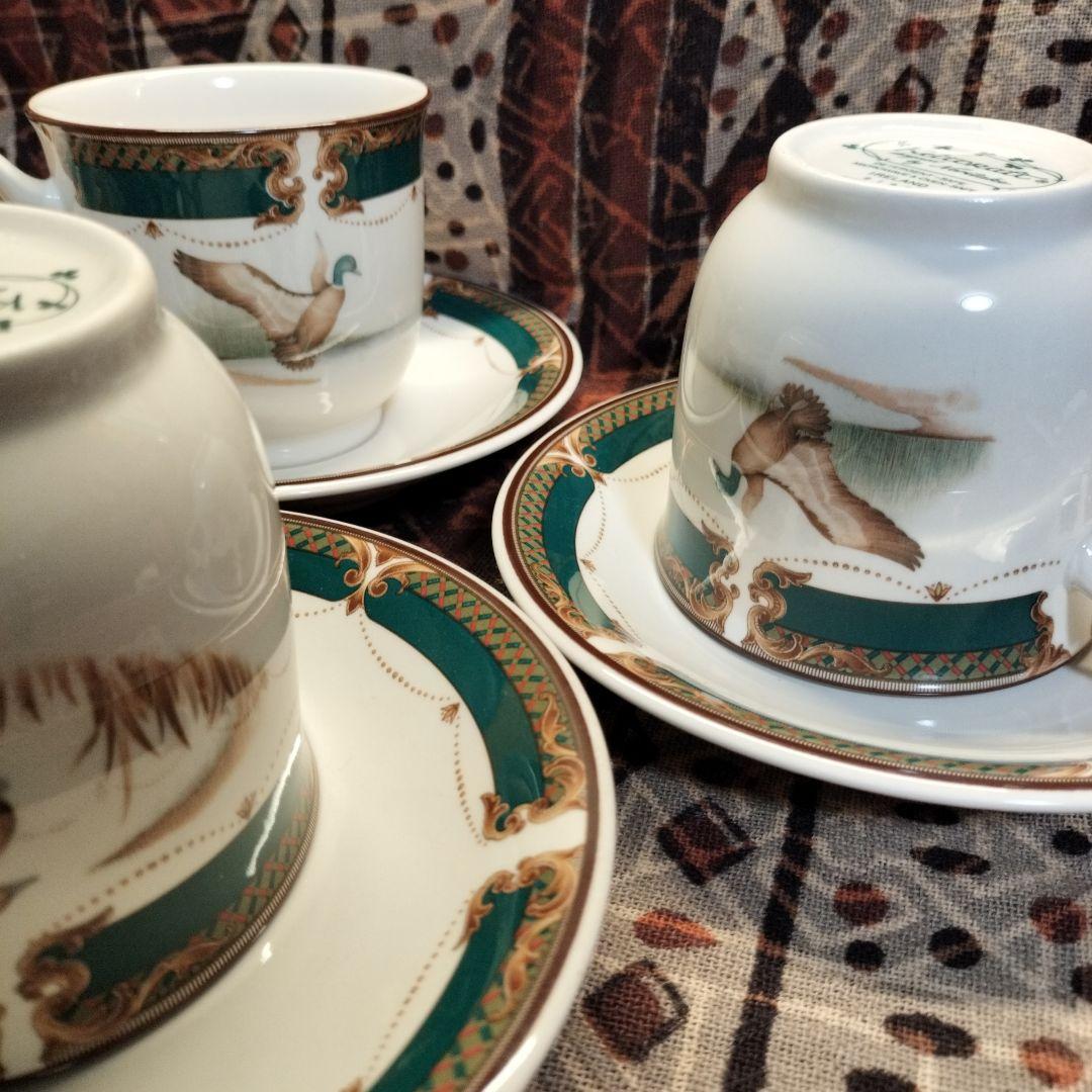 ノリタケ ケルトクラフト カップ＆ソーサー3客 アイルランド製 カモ