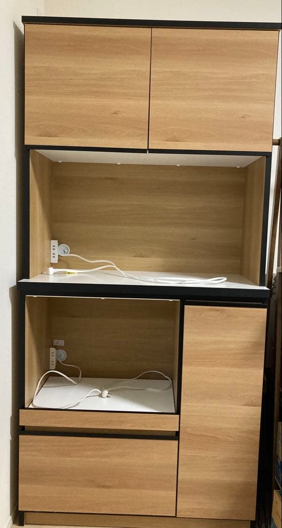 キッチン収納 レンジボード 高さ184cm 楽天市場】☆56%OFF☆ 幅104 食器棚 完成品 レンジ台 キッチンボード