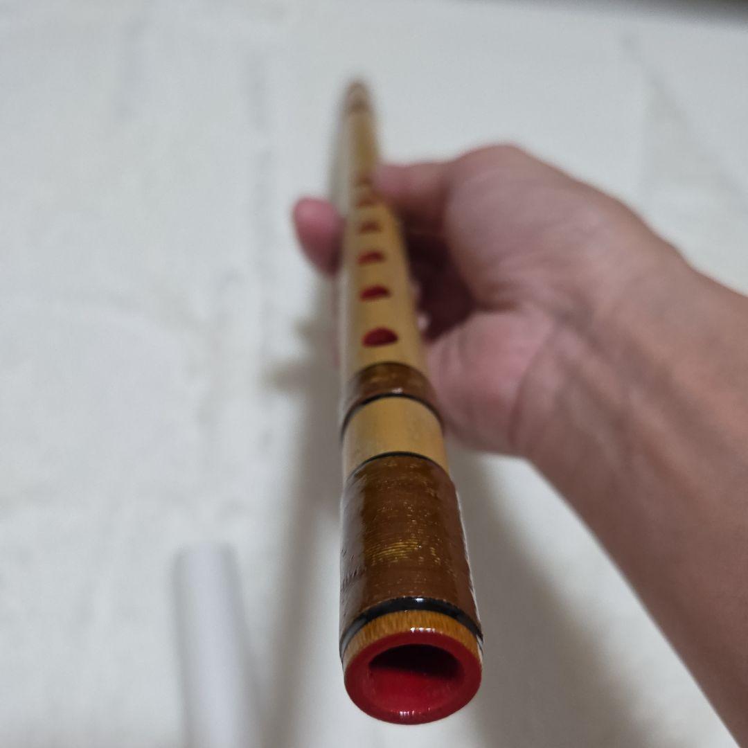 石見神楽を奏でる篠笛 父の手作り 石見地方伝統芸 7穴 竹製 約102.5cm