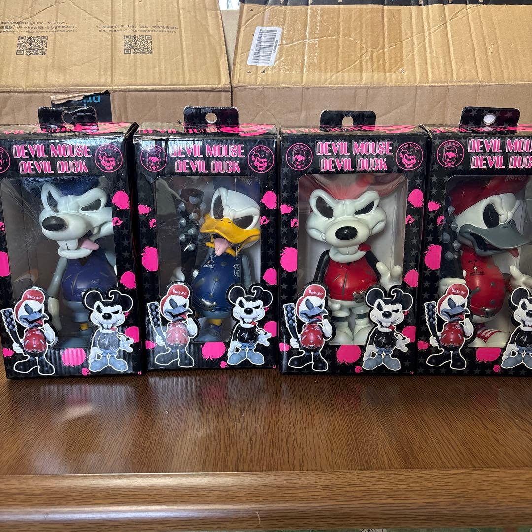 デビルマウス デビルダック フィギュア 青カラー 赤カラー 4体セット