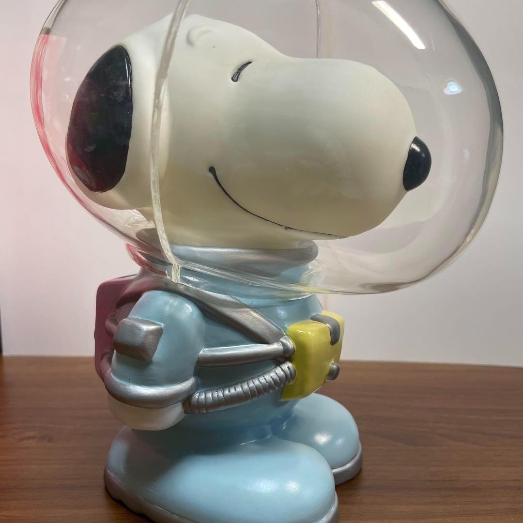 未使用/廃盤】宇宙服スヌーピー ソフビ レトロ 貯金箱 箱付き
